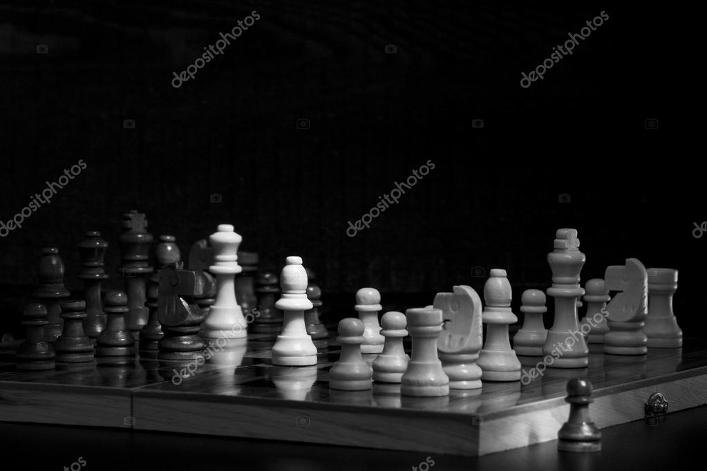Xadrez fundo preto branco — Stock Photo © keport #112437924