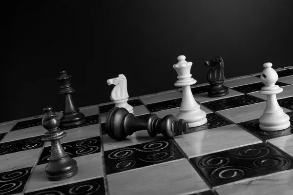 Chess photographed on a chessboard — Stock Photo, Image