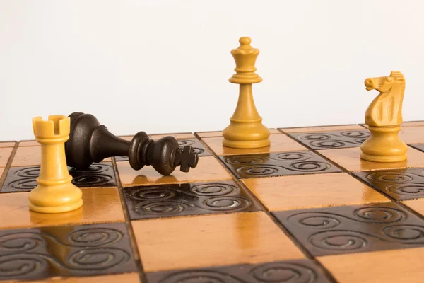 Chess photographed on a chessboard — Stock Photo, Image