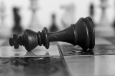 Satranç tahtasında fotoğraflanmış.