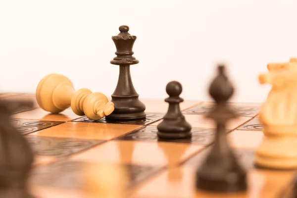 Chess photographed on a chessboard — Stock Photo, Image