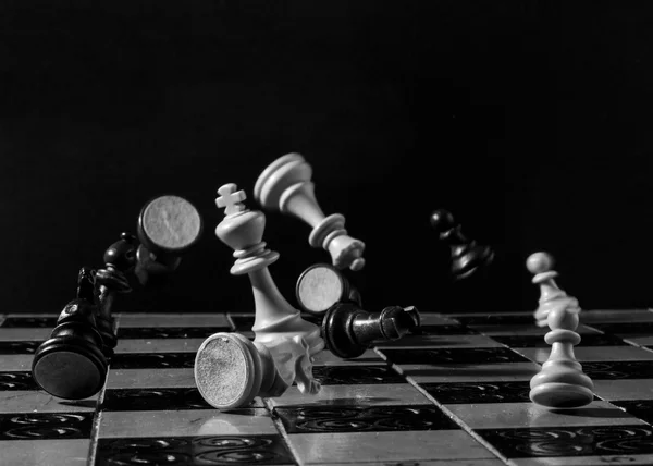 Chess photographed on a chessboard — Stock Photo, Image