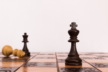 Satranç tahtasında fotoğraflanmış.