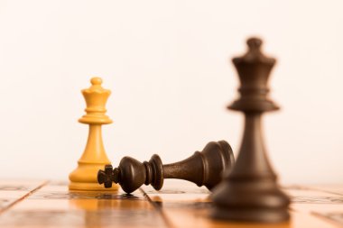 Satranç tahtasında fotoğraflanmış.