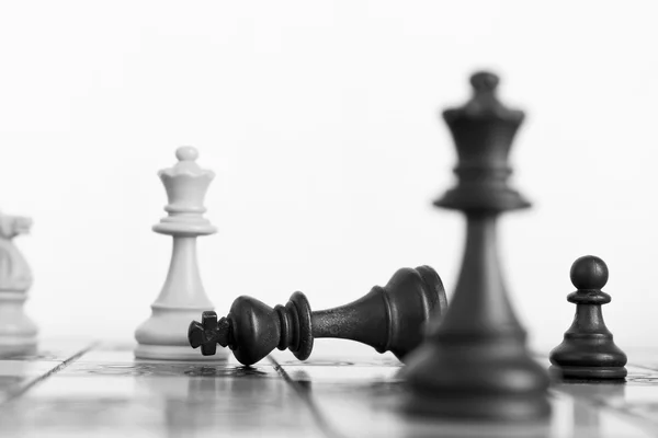 Chess photographed on a chessboard — Stock Photo, Image