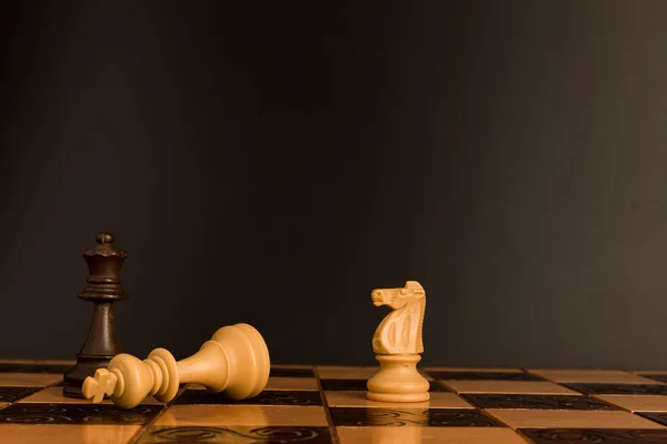 Chess photographed on a chessboard — Stock Photo, Image