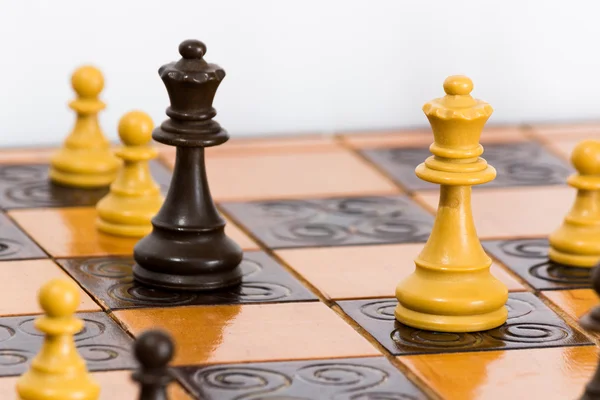 Chess photographed on a chessboard — Stock Photo, Image