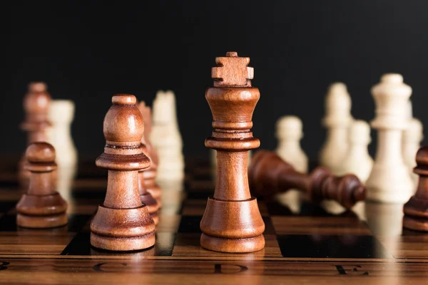 Chess photographed on a chessboard — Stock Photo, Image