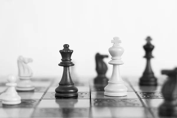 Chess photographed on a chessboard — Stock Photo, Image