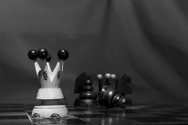 Chess photographed on a chessboard — Stock Photo, Image