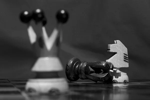 Chess photographed on a chessboard — Stock Photo, Image