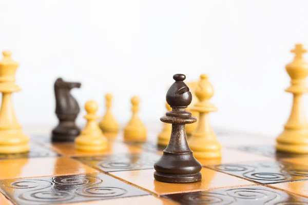 Chess photographed on a chessboard — Stock Photo, Image