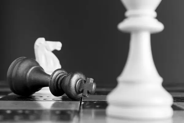 Chess photographed on a chessboard — Stock Photo, Image