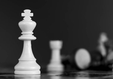 Satranç tahtasında fotoğraflanmış.