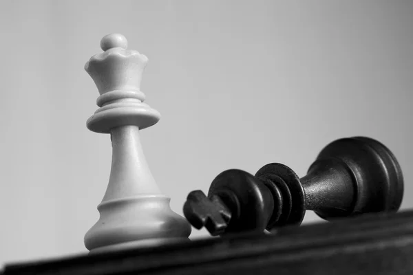 Satranç tahtasında fotoğraflanmış.