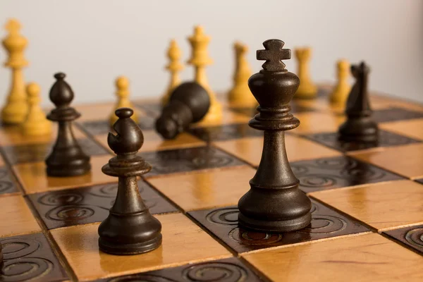 Chess photographed on a chessboard — Stock Photo, Image