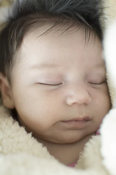 Novorozená holčička spí — Stock fotografie