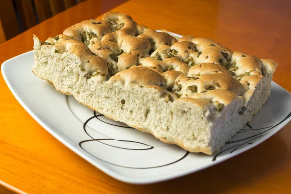 Focaccia aux olives - pain — Photo