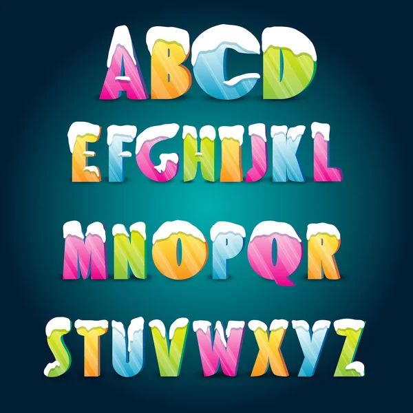 Ice age alphabet — Stock Vector