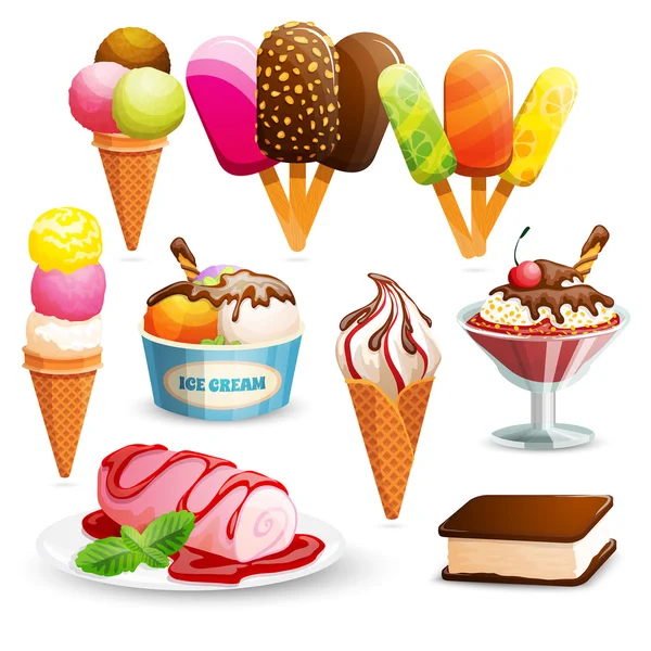 Set de helados — Archivo Imágenes Vectoriales