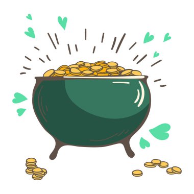 Aziz Patrick Günü elle çizilmiş grafik çizimi. Altın