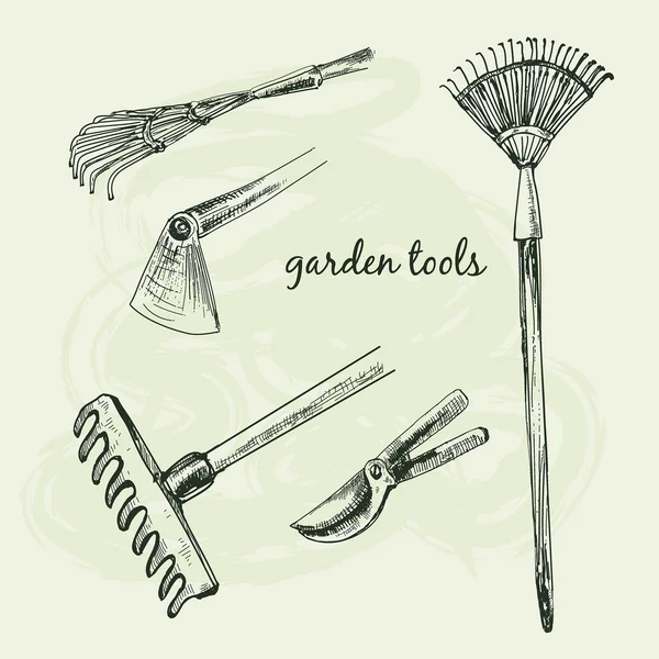 Herramientas de jardín . — Vector de stock