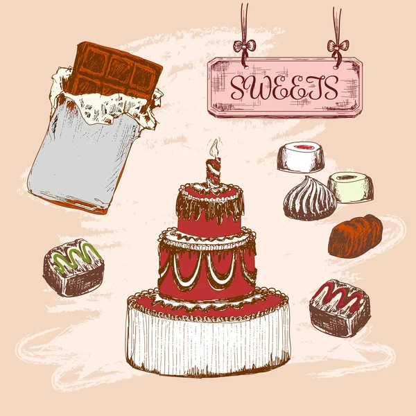 Conjunto de dulces — Vector de stock