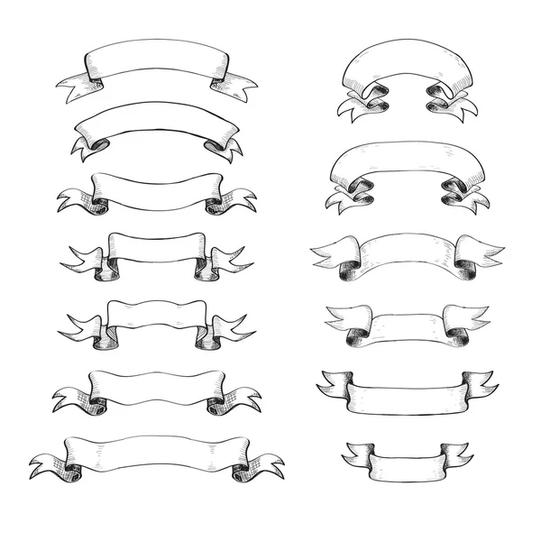 ビンテージ リボンのコレクション — ストックベクタ