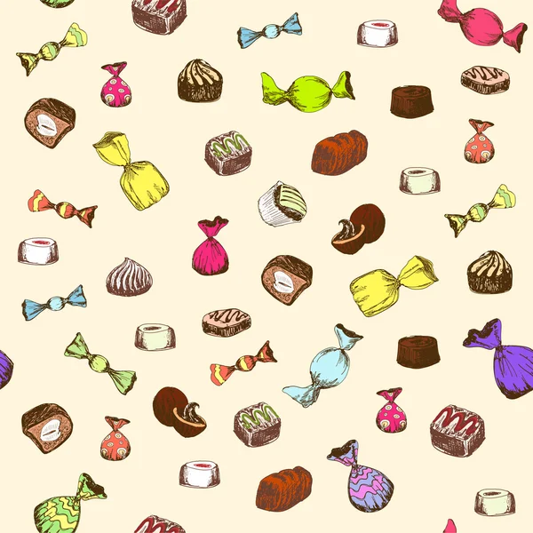 Seamless pattern with sweet — Stock Vector