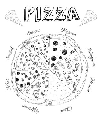 çizilmiş pizza teslim
