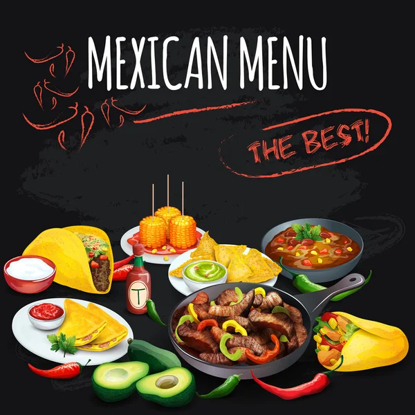 Mexican menu. — Stock Vector