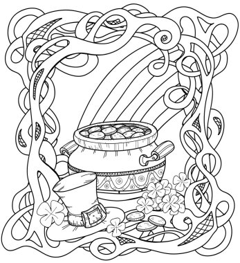 Leprechaun Coloring Page Free Vector Eps Cdr Ai Svg Vector Illustration Graphic Art