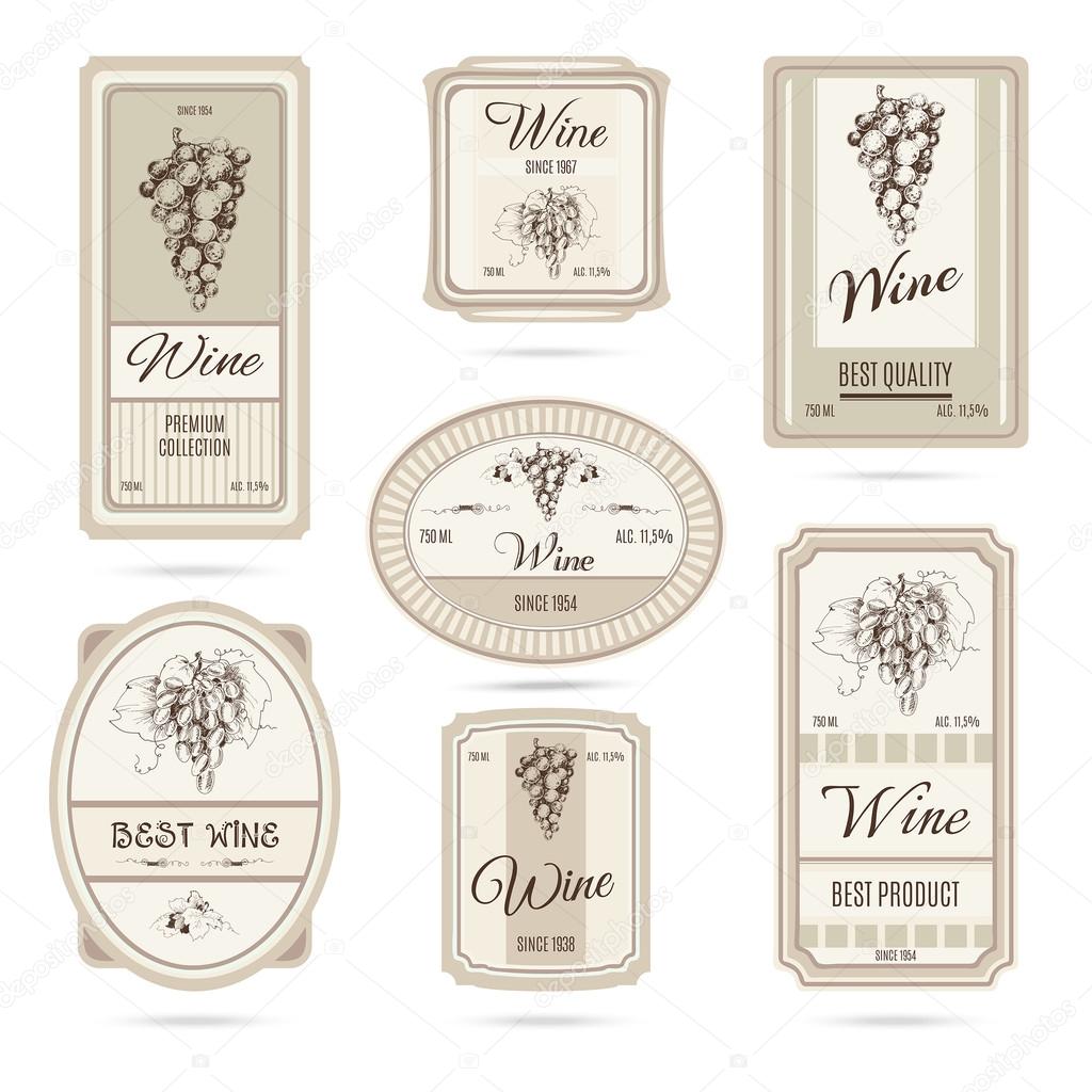 Collection of wine labels