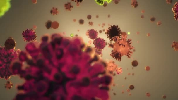 Coronavirus COVID-19 Medical Animation. El modelo de virus es realista diseño de movimiento 3d. — Vídeos de Stock