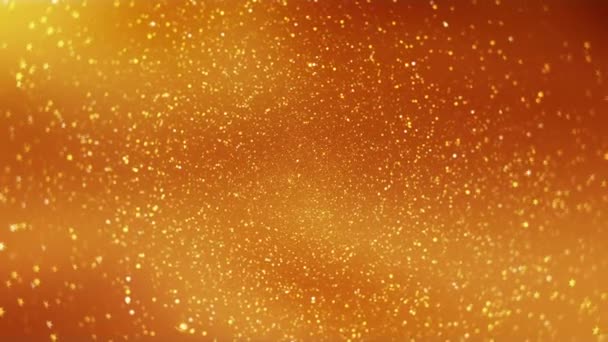 Luxuosas Partículas Ouro Rotativas — Vídeo de Stock