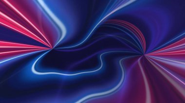 Neon arka plan. Teknoloji konsepti. Neon tüpleri. 3D fütüristik teknoloji tasarımı. Modern illüstrasyon. Web siteleri ve mobil uygulamalar için arka plan. En iyi duvar kağıdı.