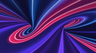 Neon arka plan. Teknoloji konsepti. Neon tüpleri. 3D fütüristik teknoloji görüntüleri. Modern animasyon. Film, reklam, video kanalları, konser ve haber kanalları için video arkaplanı.