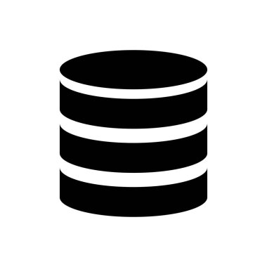 Veritabanı ana hatları simgesi. Mobil konsept ve web tasarımı için sembol, logo illüstrasyonu.