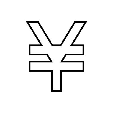 Yen taslak simgesi. Mobil konsept ve web tasarımı için sembol, logo illüstrasyonu.