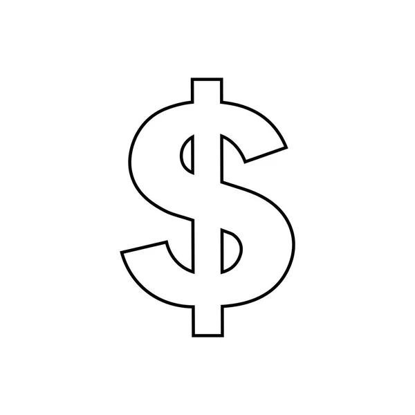 Dollar omtrek icoon. Symbool, logo illustratie voor mobiel concept en webdesign. — Stockvector