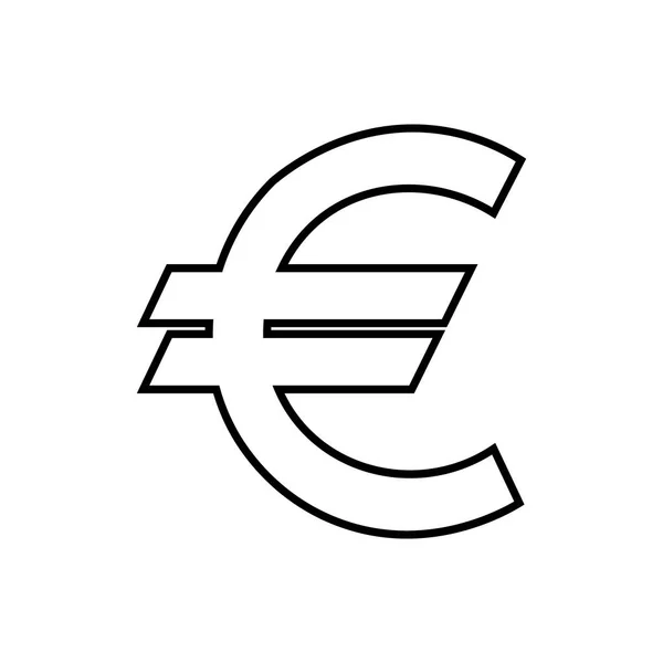 Ícone de contorno do euro. Símbolo, ilustração do logotipo para o conceito móvel e web design. — Vetor de Stock