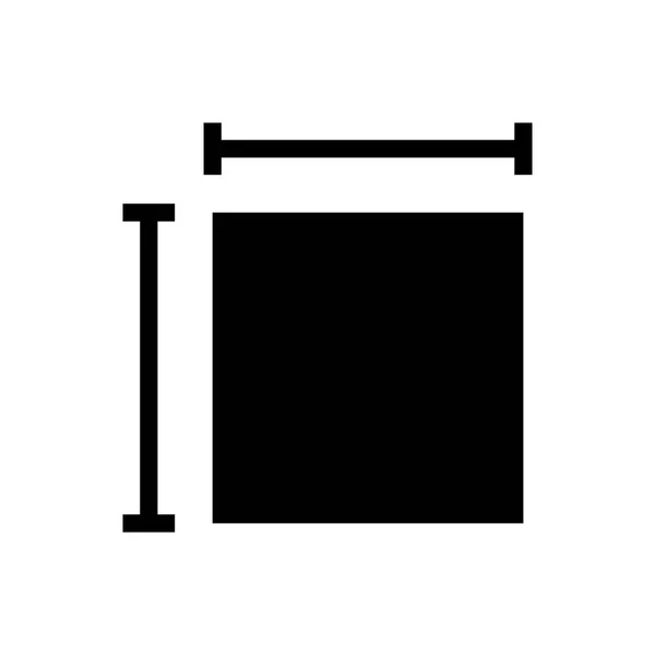 Ícone de contorno de largura de comprimento. Símbolo, ilustração do logotipo para o conceito móvel e web design. — Vetor de Stock