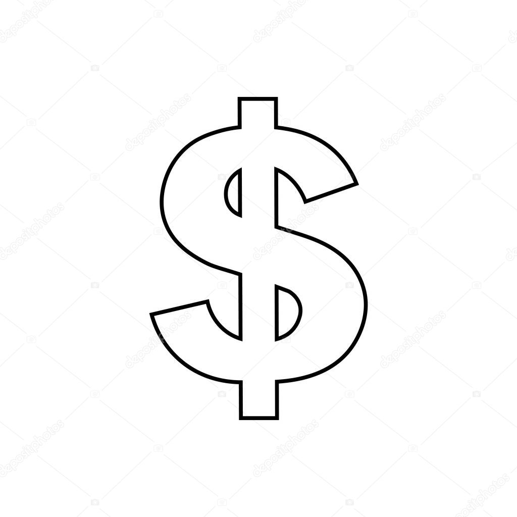 Dollar outline icon. Bookmark simple line vector icon. Symbol, logo illustration. Pixel perfect vector graphics. Linear style sign for mobile concept and web design.