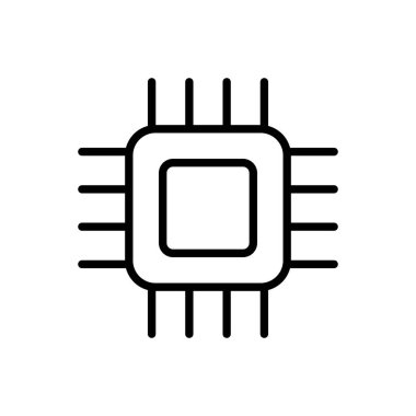 Mikro çip taslak simgesi izole edildi. Mobil konsept, web tasarımı ve oyunlar için sembol, logo illüstrasyonu.
