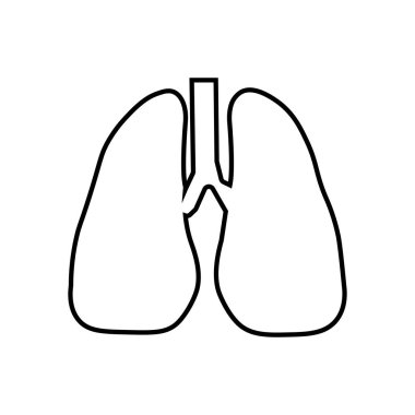 Akciğerler ana hatları simgesi. Mobil konsept ve web tasarımı için sembol, logo illüstrasyonu.