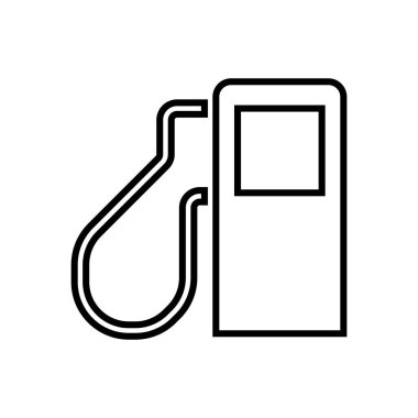 Benzin istasyonu ana hatları simgesi. Mobil konsept ve web tasarımı için sembol, logo illüstrasyonu.