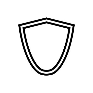 Kalkan dış hat simgesi. Mobil konsept ve web tasarımı için sembol, logo illüstrasyonu.