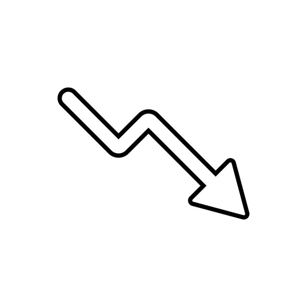 Ícone de contorno seta para baixo. Símbolo, ilustração do logotipo para o conceito móvel e web design. — Vetor de Stock