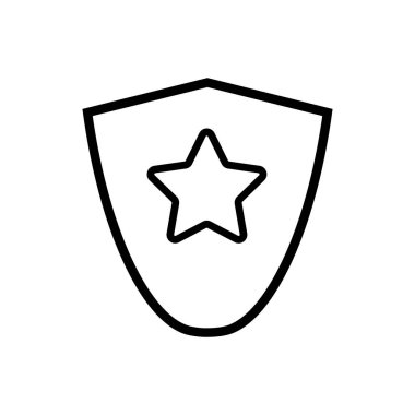 Kalkan dış hat simgesi. Mobil konsept ve web tasarımı için sembol, logo illüstrasyonu.