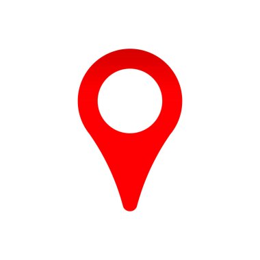 Coğrafi etiket simgesi izole edildi. Mobil konsept ve web tasarımı için sembol, logo illüstrasyonu.